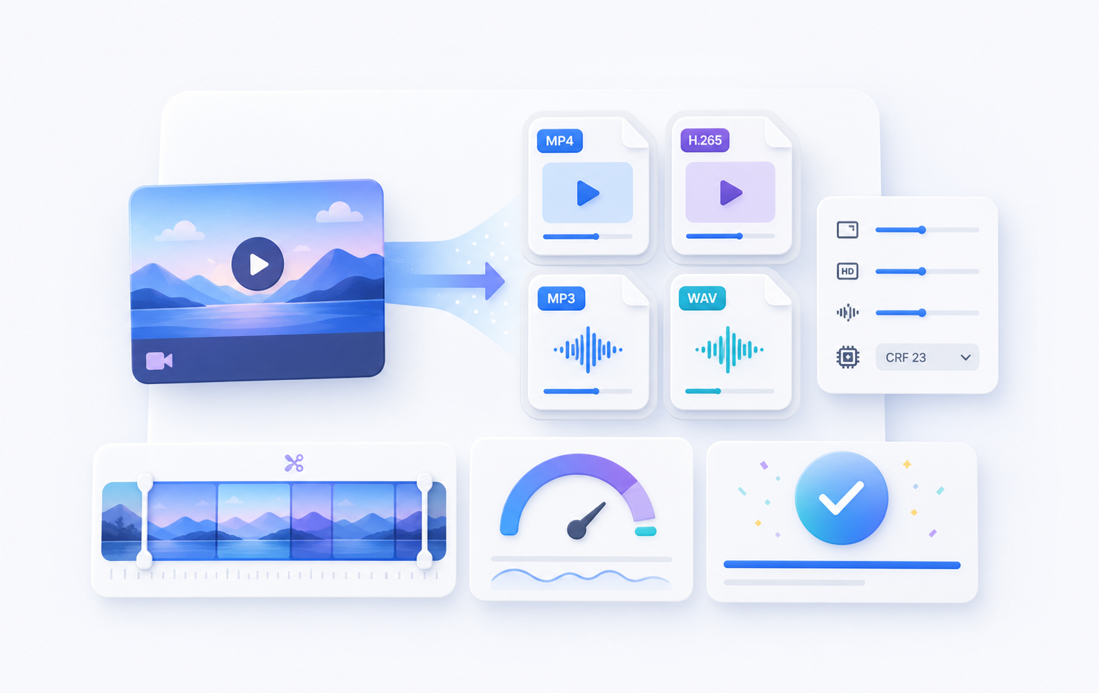 Multimedia format conversion interface illustration