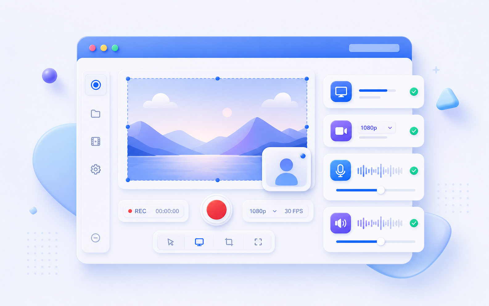 Screen recording workspace illustration